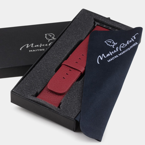 Ремешок для Apple Watch 40/41/42 mm из кожи теленка, вишневого цвета