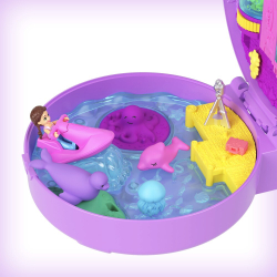 Polly Pocket - Аквариум с дельфинами Компактный набор + 2 куклы + аксессуары HWN96 / артикул   JFG56 HWN96  / GTIN 194735217793