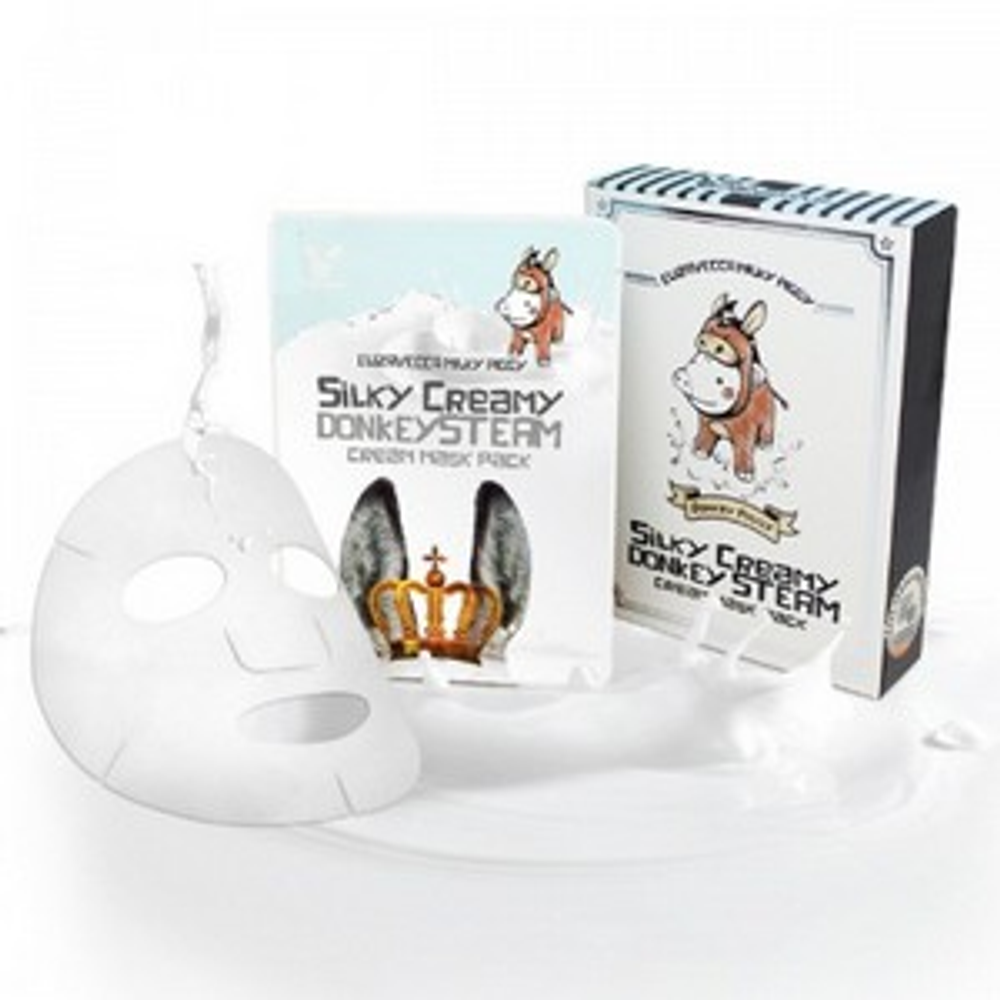 Маска для лица Elizavecca Milky Piggy Silky Creamy donkey Steam Cream тканевая с ослиным молоком 25 г