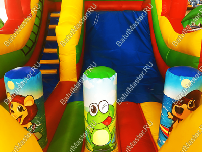 Батут с горкой "В гостях у жирафа", 8*4*5 м