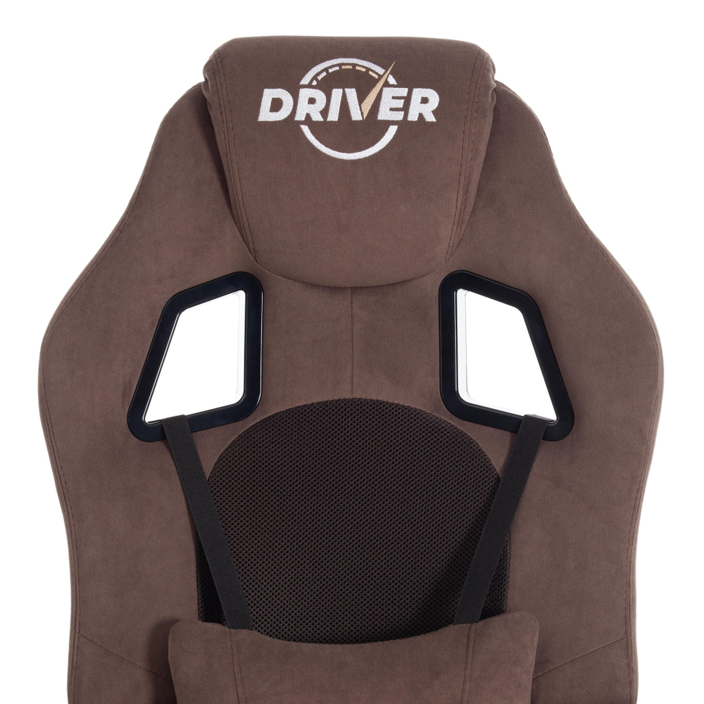 Кресло DRIVER (22) флок/ткань, коричневый, 6/TW-24