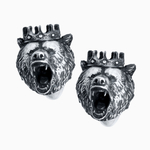 Запонки мужские KING BEAR, оксидирование, сапфир — корунд.
