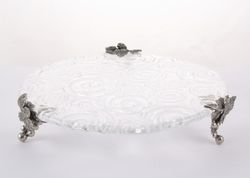 Поднос стеклянный "Виноград"