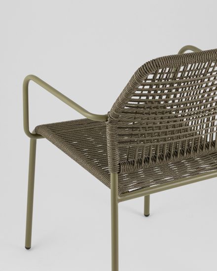 Стул уличный Vivi зеленый из металла и шнура