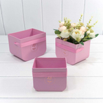 Коробка 16.5х12х12.5 см Набор 3 шт с закругленным дном (Розовый)