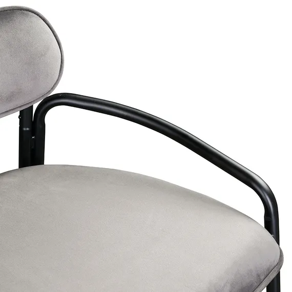 Барный стул Ror, Round, серый велюр | Latitude | Купить в Hallberg.ru