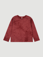 Лонгслив базовый с эффектом варки Mjölk Red Vintage