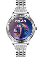 Смарт часы PARASMART Helenia AK60 (блочный браслет со стразами, серебристый)