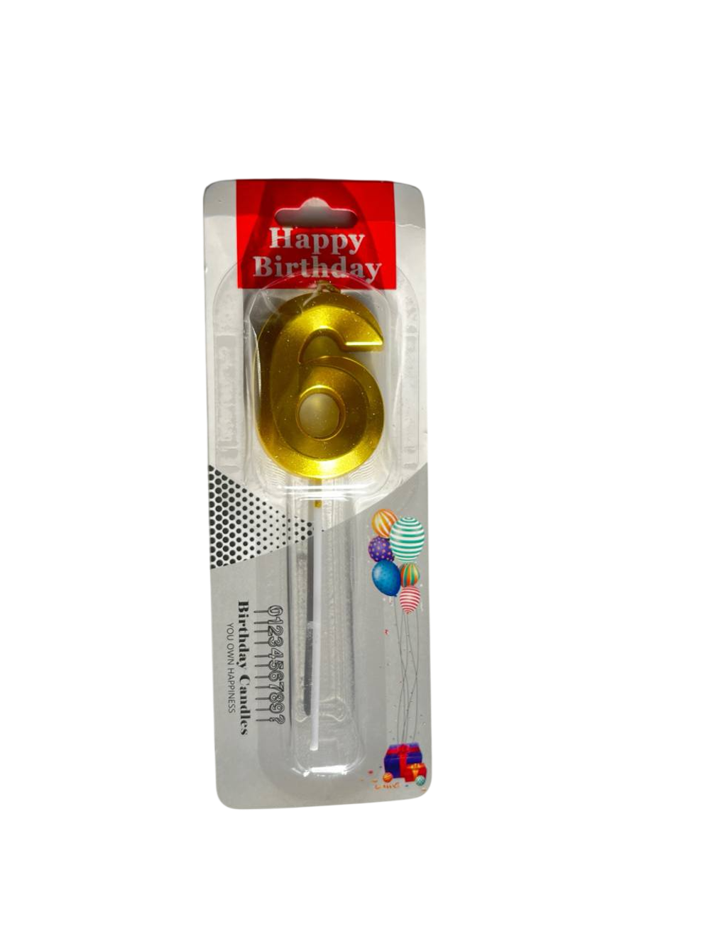 Свечи "Цифра (0-9)" Золотая