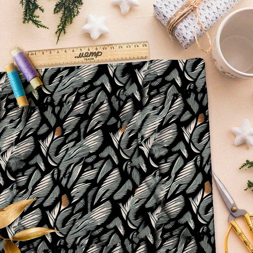 Ткань премиум Оксфорд 600D эффектные орнаменты