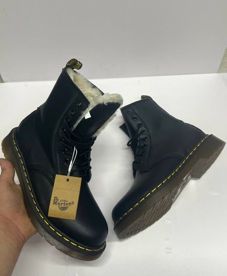 Ботинки Dr.Martens 1460 Black с мехом