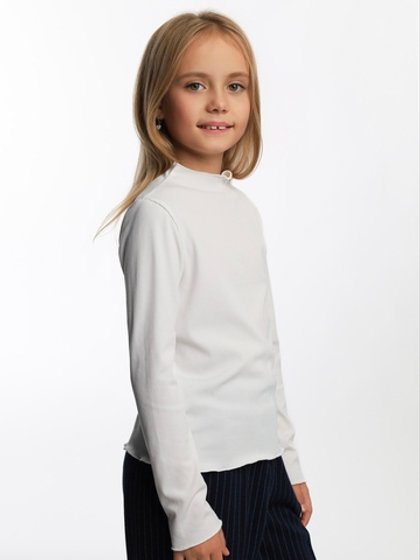 Лонгслив в рубчик, цвет белый
