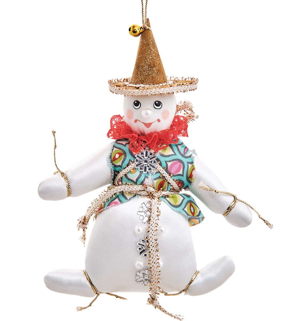 РусКукла RK-961/2 Кукла подвесная «Снеговик в шляпе»