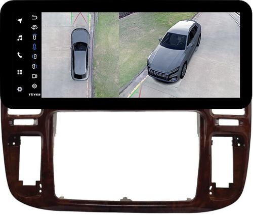 Магнитола для Toyota Land Cruiser 100, Lexus LX470 1998-2002 (кондиционер или климат внизу, рамка дерево) - Teyes LUX ONE 360 монитор 12.3" 2K QLED на Android 10, Быстрая, CarPlay, 4G SIM-слот, 4 камеры в комплекте