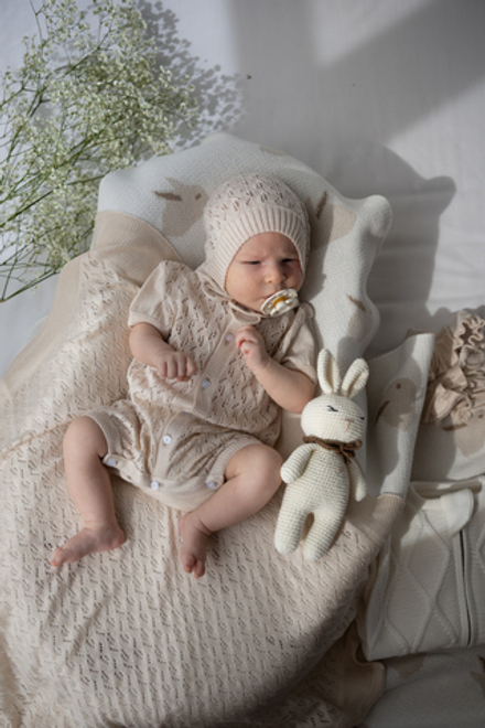 Комплект на выписку "Сакура" с песочником, Бежевый