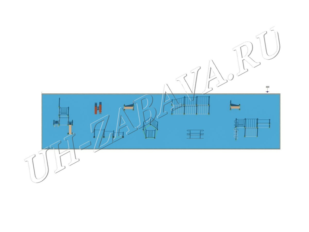 Гимнастическая площадка для занятия воркаутом 35 x8 м