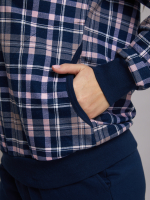 Костюм с брюками КБ-77/синерозовая-клетка