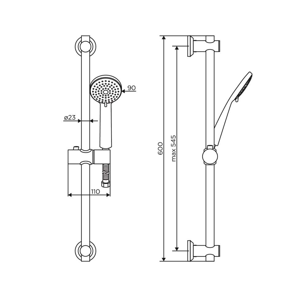 Душевой комплект Dorff Logic D0103000SS Нержавеющая сталь, серый