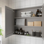 Настенный шкаф для ванной комнаты - ENHET IKEA/ ЭНХЕТ ИКЕА, 80х75х17 см, серый