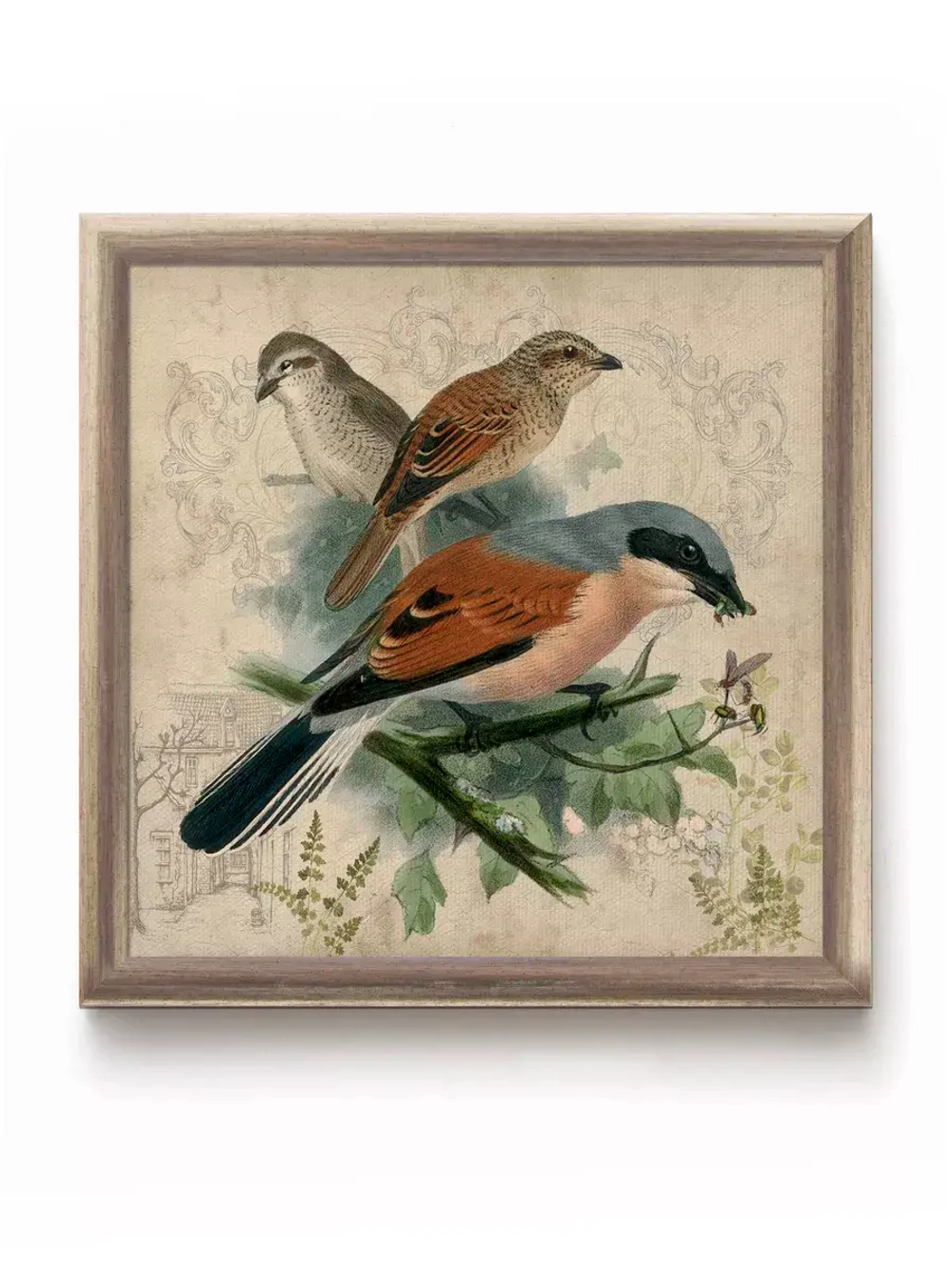 Картины на стену интерьерная на холсте 4 шт, 23*23 см