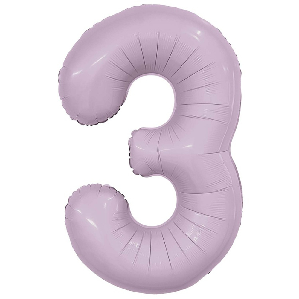 Шар фольгированный Цифра 3 101 см (Сиреневый)