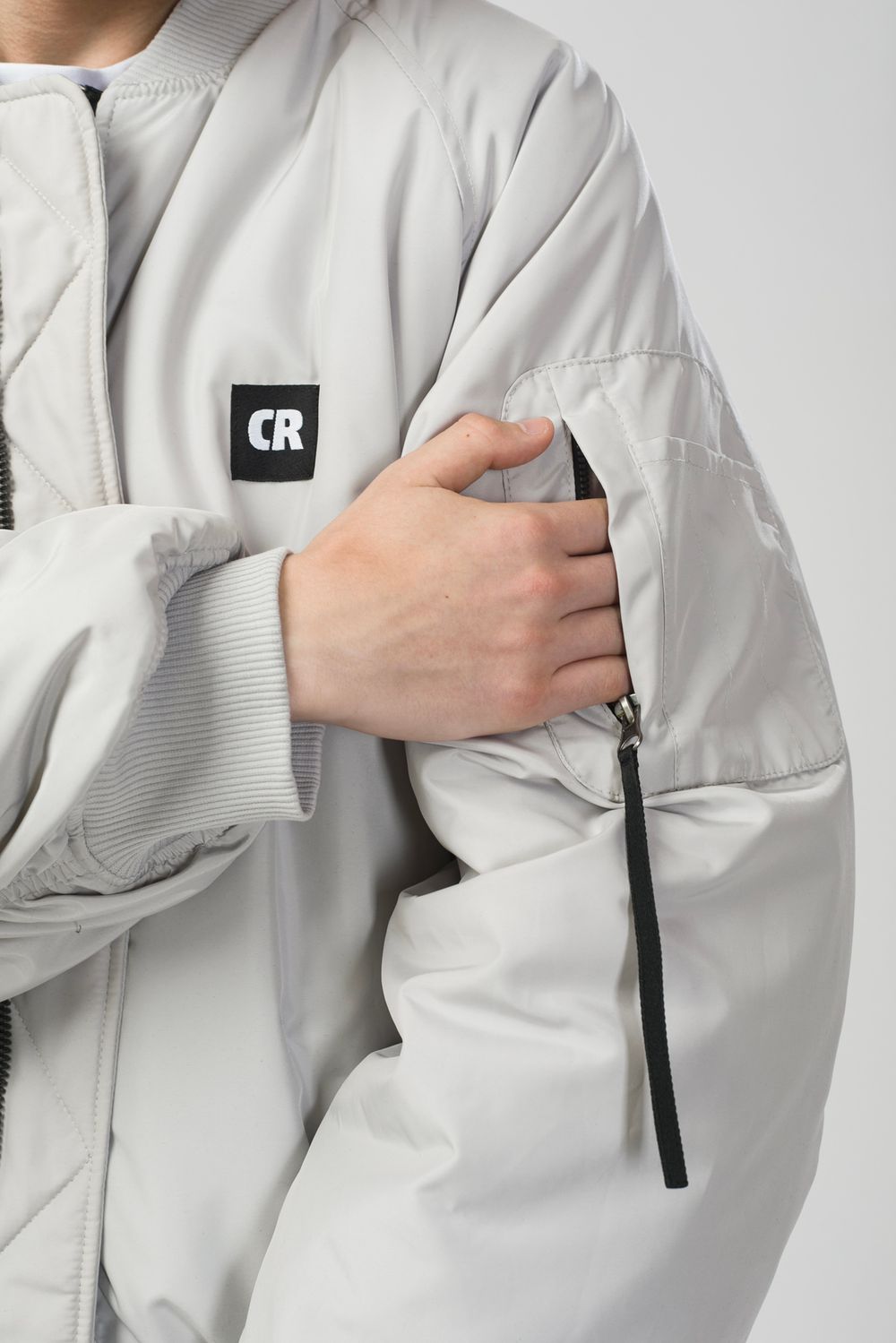 Бомбер CODERED Зимний Bomber Wide Пепельно-Светлая