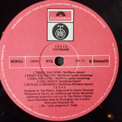 Винтажная виниловая пластинка LP Texas Southside (Югославия 1989) Tell Me Why
