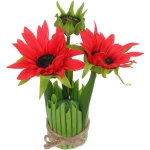 Цветочная композиция «Весенняя рапсодия» 15*22см Гербера красная