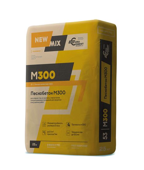 Смесь пескобетон М-300 25 кг New Mix для бетонирования полов