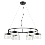 8232/6 COMFI LN25 193 черный/прозрачный, металл/стекло Светильник подвесной LED GX70 6*10W 220V NATALINA