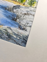 Картина авторская акварельная в паспарту 21х30 см на стену для интерьера "Утро 8 марта"