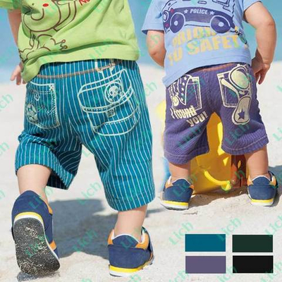 Капри детские в полоску с принтами