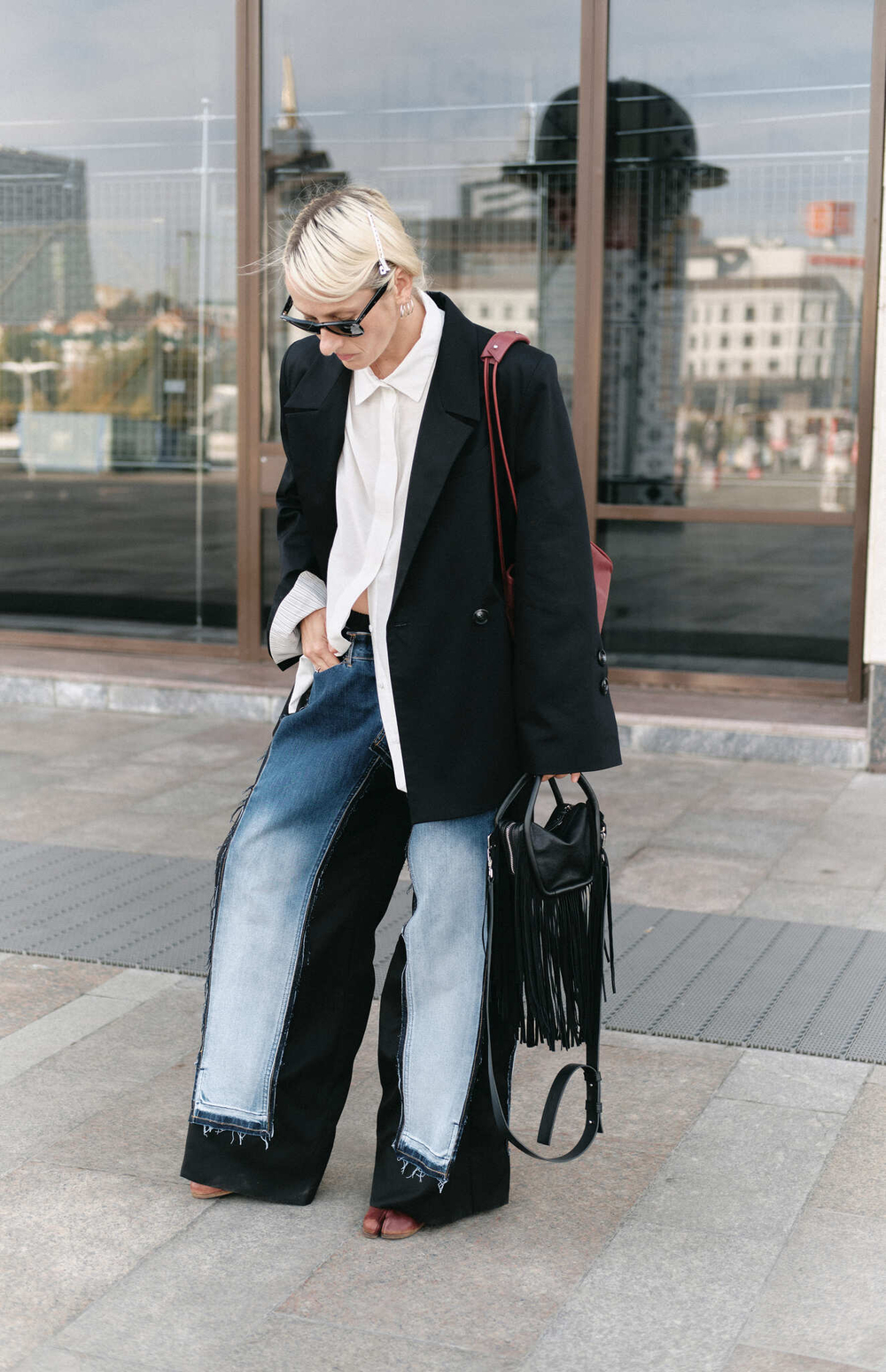 Upcycling Джинсы комбинированные