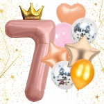 Набор шаров 8 шт «7 - Prince», розовый (цирфа + 7 шаров)