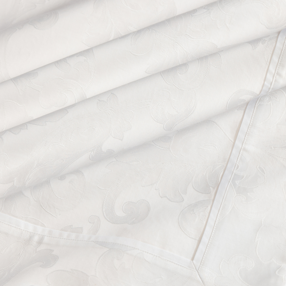 Постельное белье 2 спальное евро макси Сlaire&Caroll Frame белый жаккард