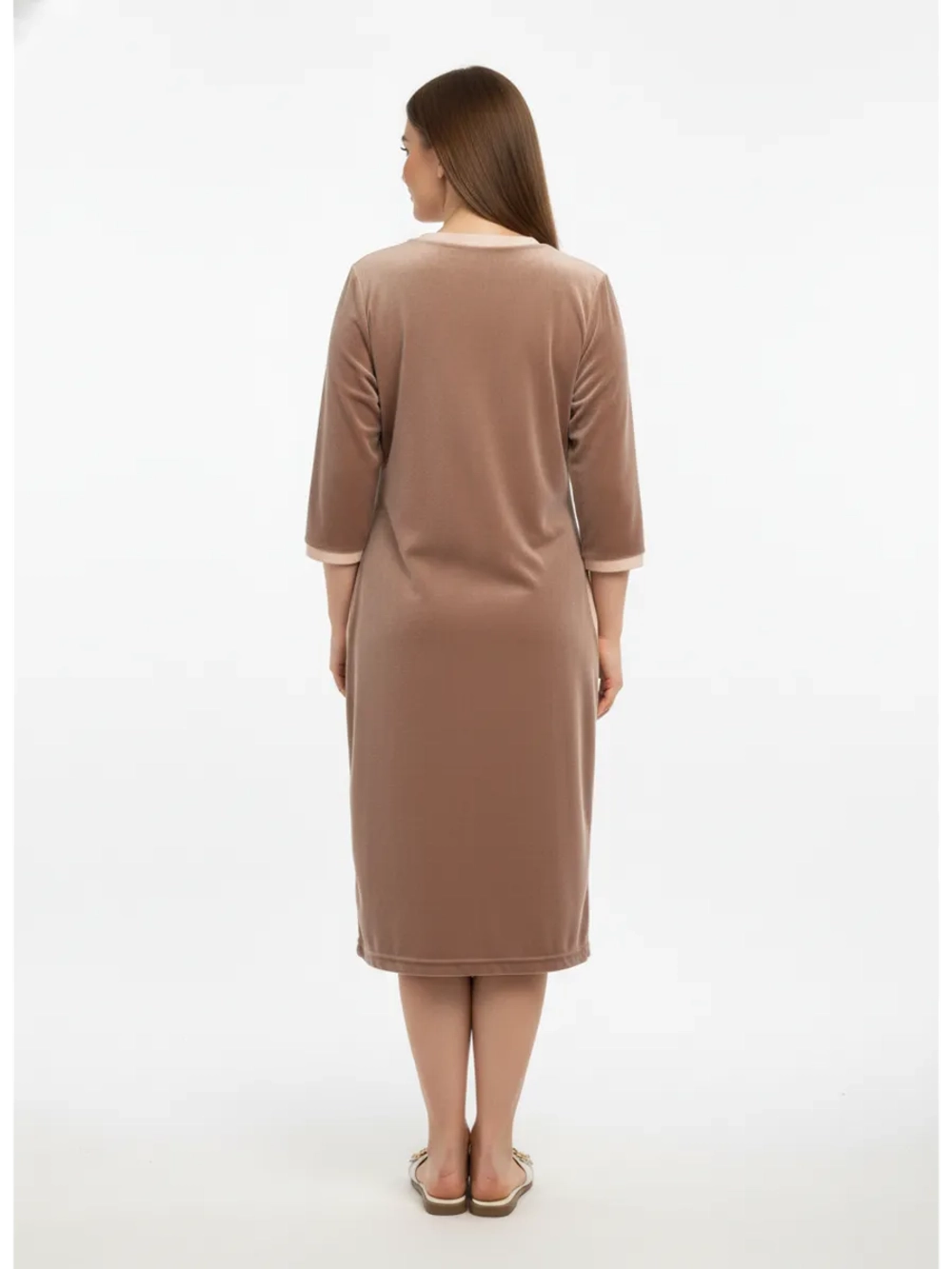 Велюровый халат на молнии