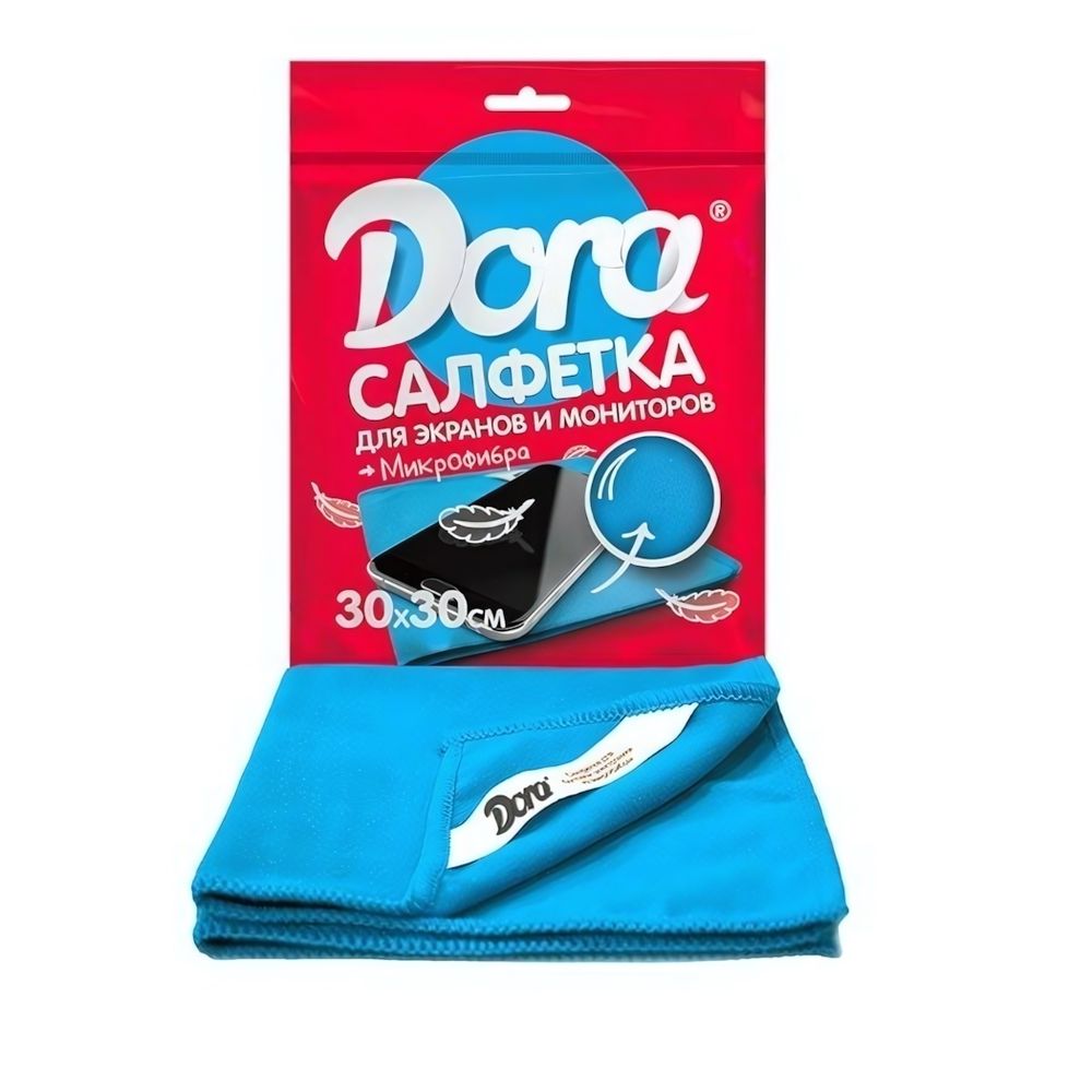 Салфетка из микрофибры Dora &quot;Для экранов, мониторов и электротехники&quot;, 30х30см
