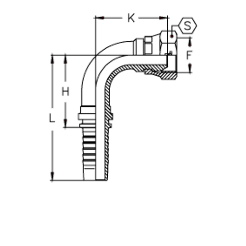 Фитинг DN 12 BSP (Г) 3/8 (90)