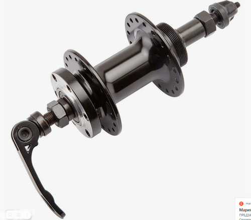 Втулка WZ задняя, алюминиевая, под диск 6 болтов, под трещотку, на эксцентрике, 36 отверстий, ось 3/8''х135x145мм, черная (25)