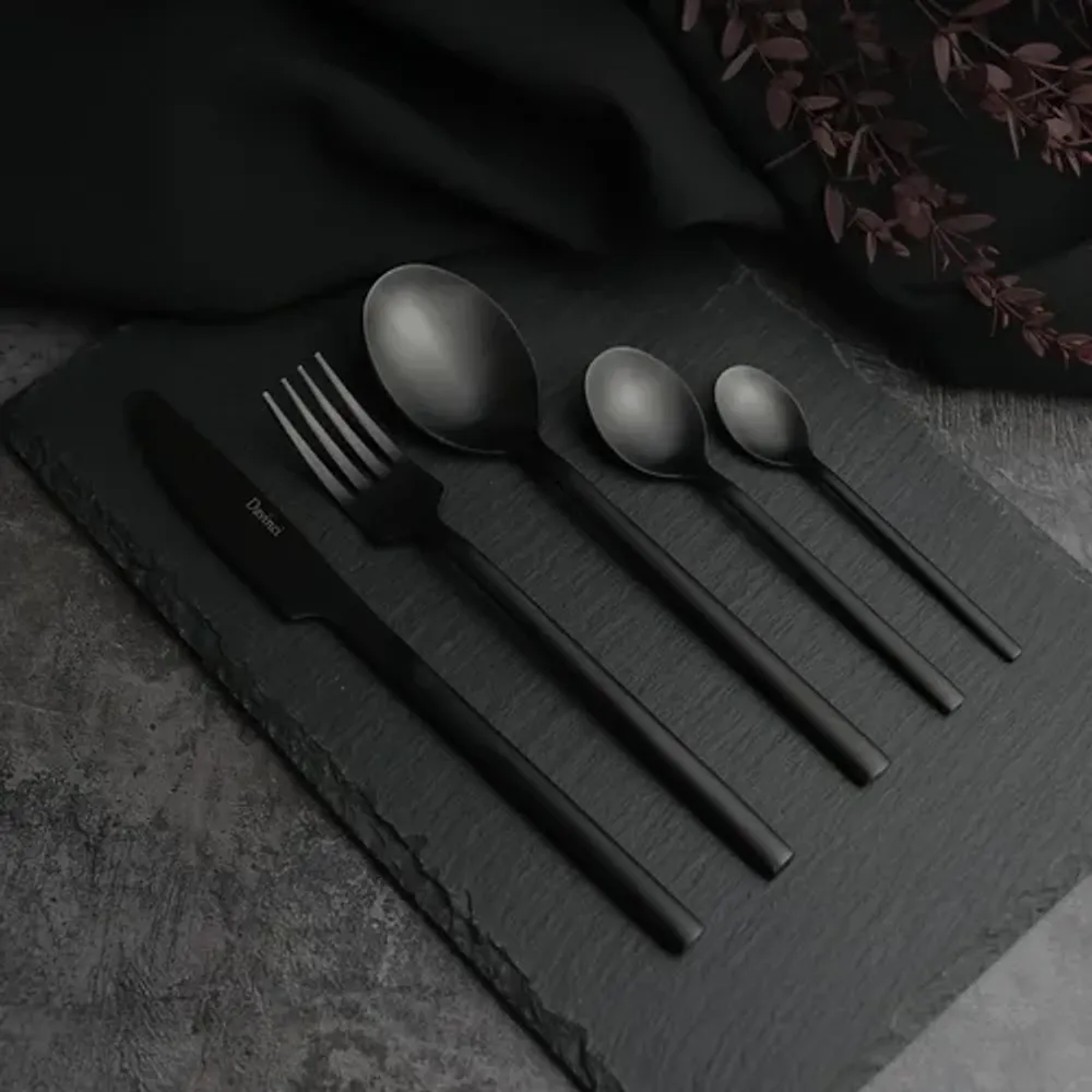 Нож столовый 22 см матовый черный цвет Black Sapporo PVD P.L. - Davinci [12]