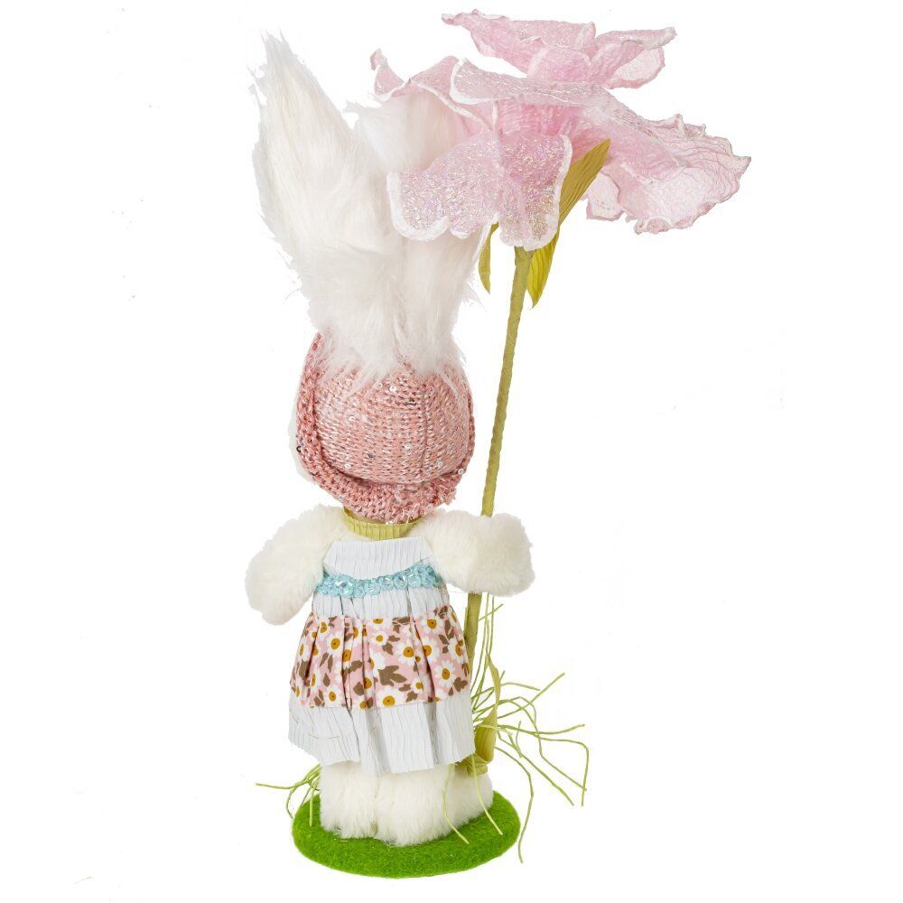 GAEM Фигурка декоративная "Зайка с цветком", L12 W10,5 H39 см