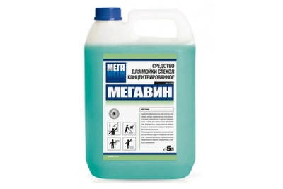Мегавин средство для мойки стекол концентрированное, 5 л.