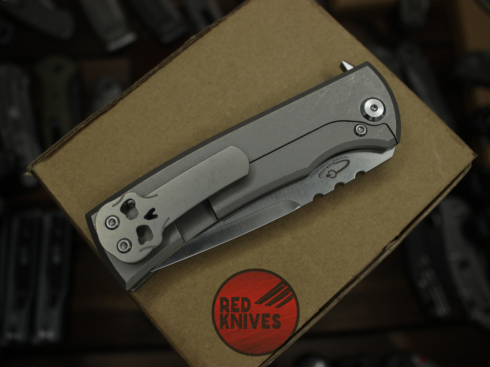 Нож TANTO CHAVES KNIVES 229 REDENCION KICKSTOP FLIPPER KNIFE TITANIUM CHISEL RK/Н3