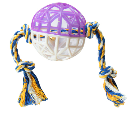 ZOONIK Игрушка для кошки Мячик сетчатый с бубенчиком и веревкой
