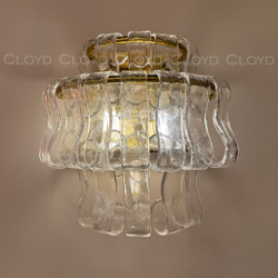 Бра Cloyd NAMASTE W3 / выс. 20 см - латунь - прозрачн.стекло (арт.20487)