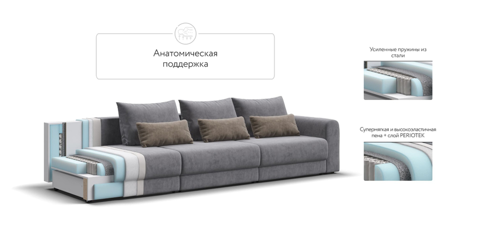 Модульный диван РИЧМОНД MODOOL MAX Велюр Royal агат