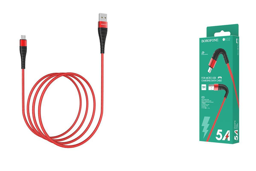 Кабель USB - Micro BOROFONE BX32 (красный) 1м