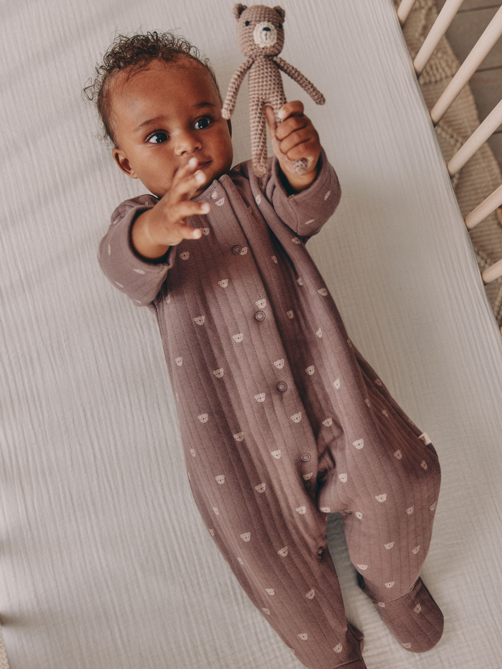 Комбинезон / Cлип для малышей Next F35-928, 2 шт., Коричневый, Молочный