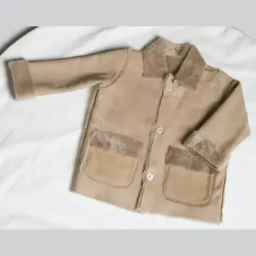 Детская дубленка Ramili Ricamo Beige