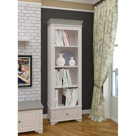 Стеллаж «Бейли» белый воск/антрацит